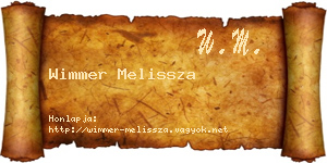 Wimmer Melissza névjegykártya